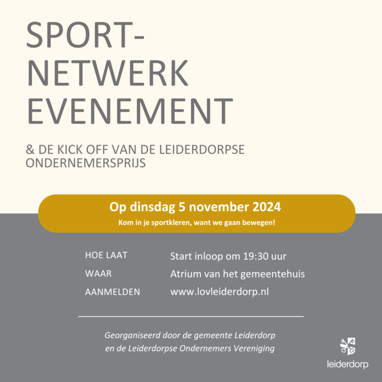 Flyer Sport en netwerkevenement 5 november