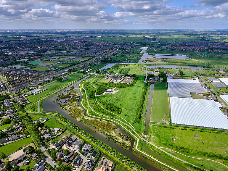 Dronefoto van Zuid-Hollands landschap