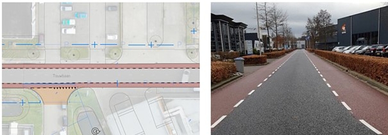Afbeelding rode fietsstroken