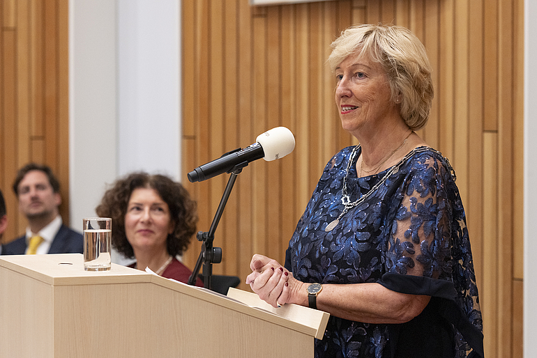Laila Driessen houdt afscheidsspeech