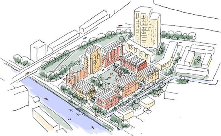 Schetsontwerp van de LOI-locatie 